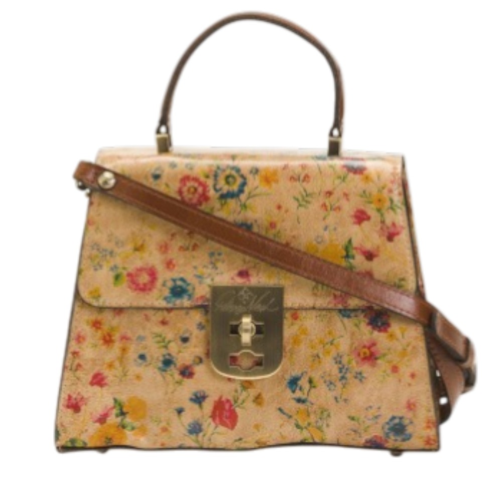 Patricia Nash Chauny Satchel Prairie Rose Printed Leather 10x7.5 Top‎ Handle